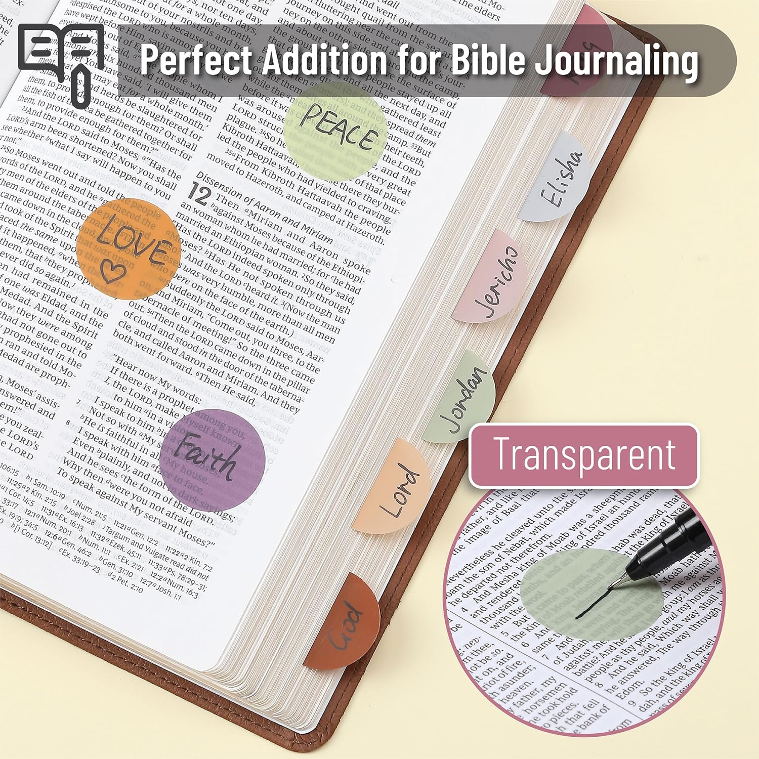 Transparent Sticky Notes, 560 Pcs, Assorted Colors, Round Translucent Sticky Notes, Sticky Note Tabs, See Through Sticky Notes Transparent, Bible Sticky Notes - Image 3