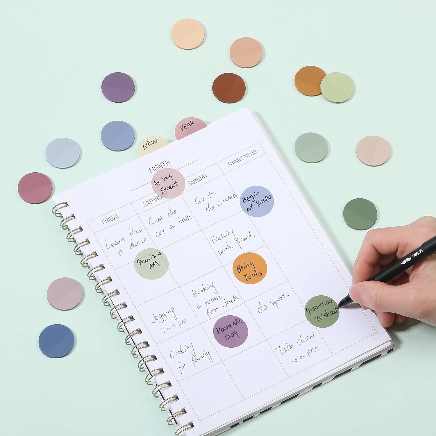 Transparent Sticky Notes, 560 Pcs, Assorted Colors, Round Translucent Sticky Notes, Sticky Note Tabs, See Through Sticky Notes Transparent, Bible Sticky Notes - Image 7