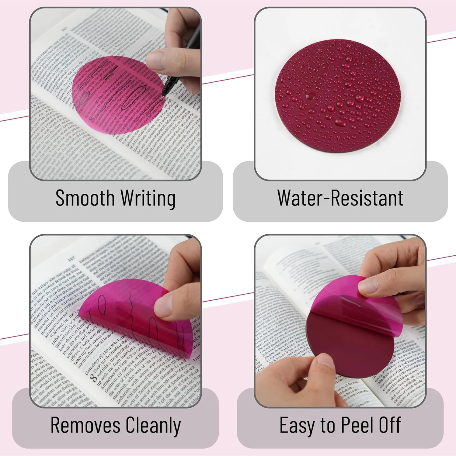 Transparent Sticky Notes Desert Rose Style, 150 Sheets + Pen - Image 5