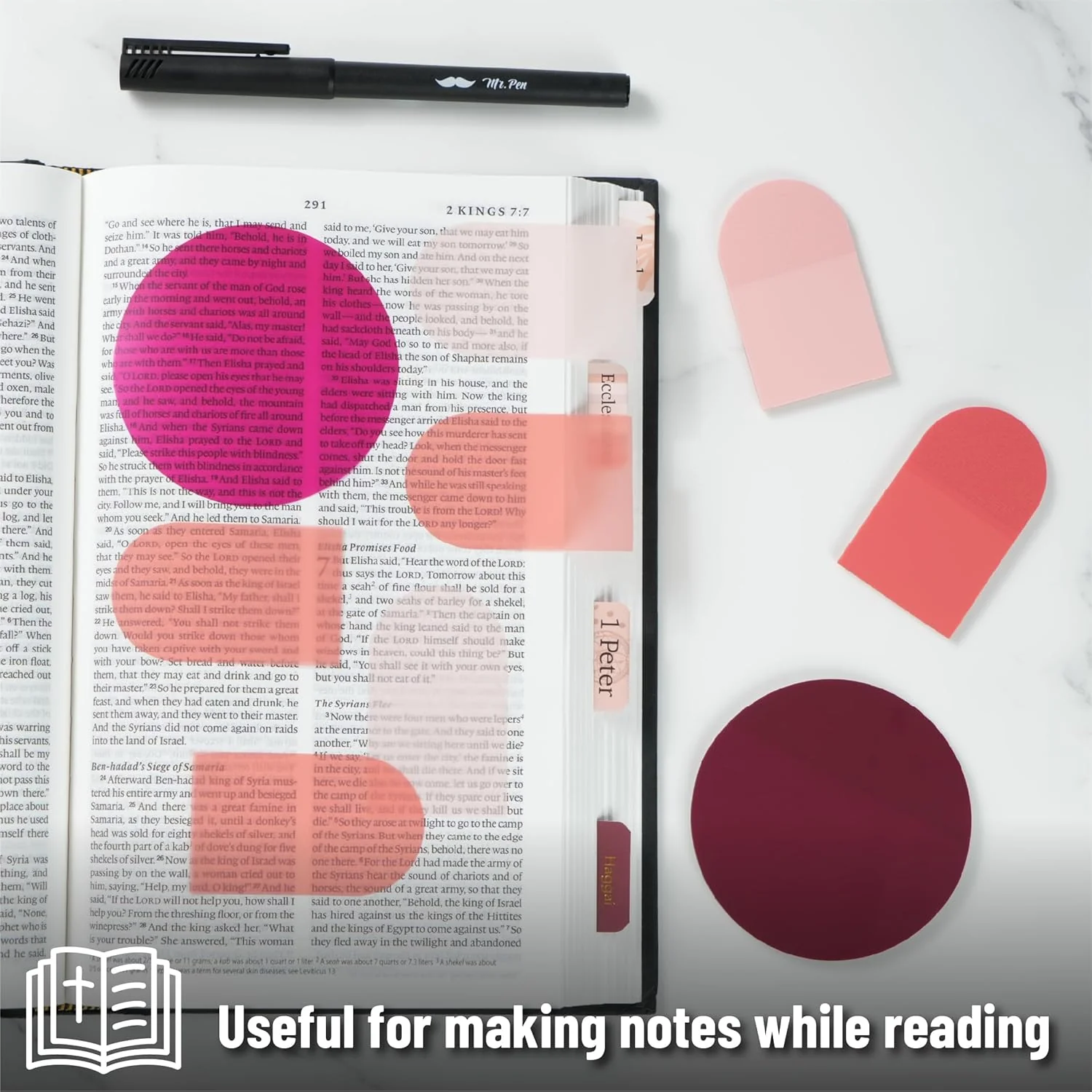 Transparent Sticky Notes Desert Rose Style, 150 Sheets + Pen - Image 6