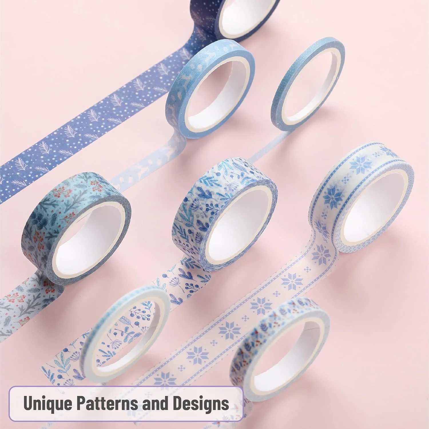 Blue Washi Tape Set, 21 Rolls, Ocean Breeze, 5 Yards Each - Image 3