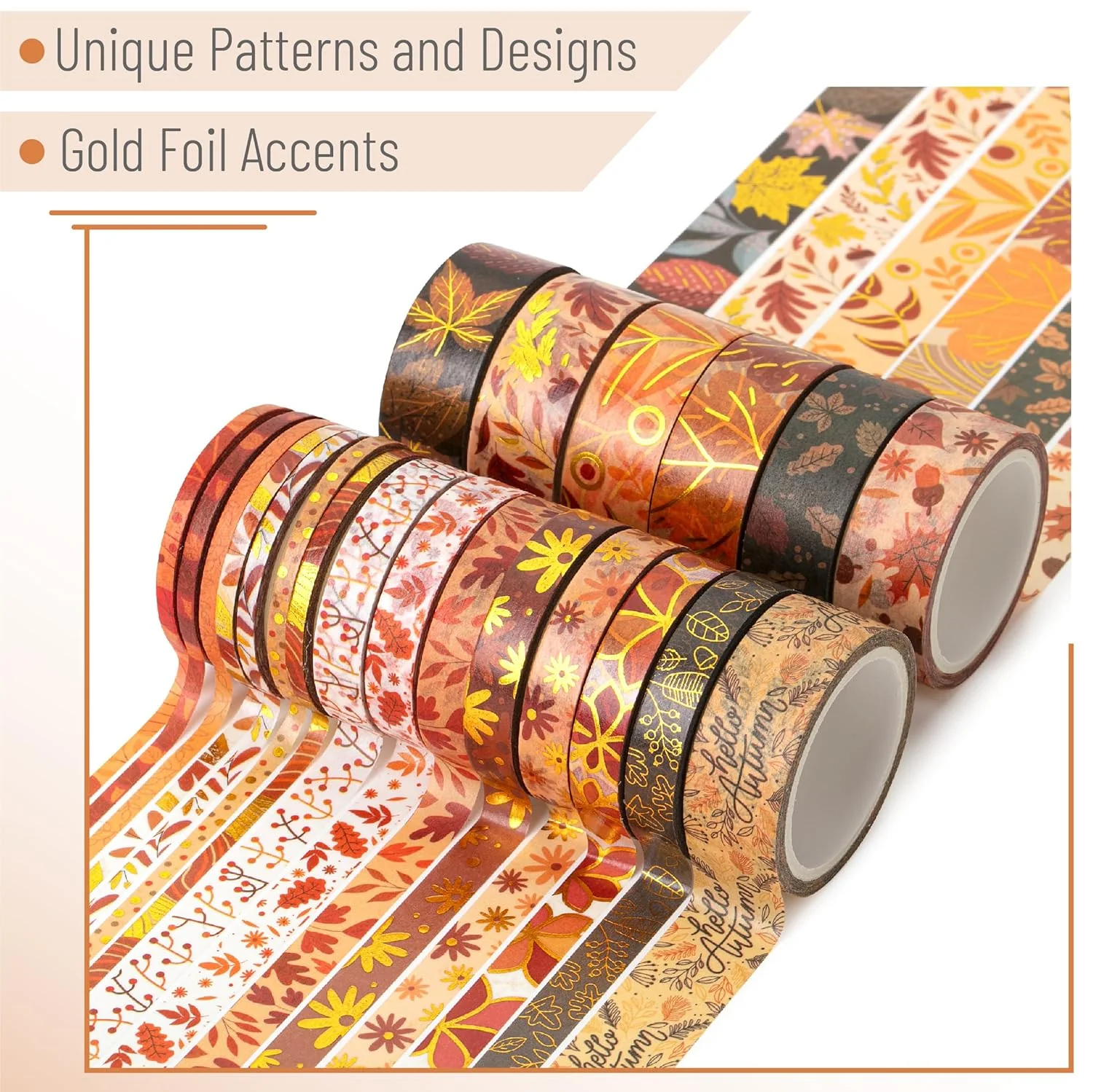 Mr. Pen- Washi Tape Set, 21 Rolls, Autumn Leaves, Decorative Tape, Washi Tapes - Image 3