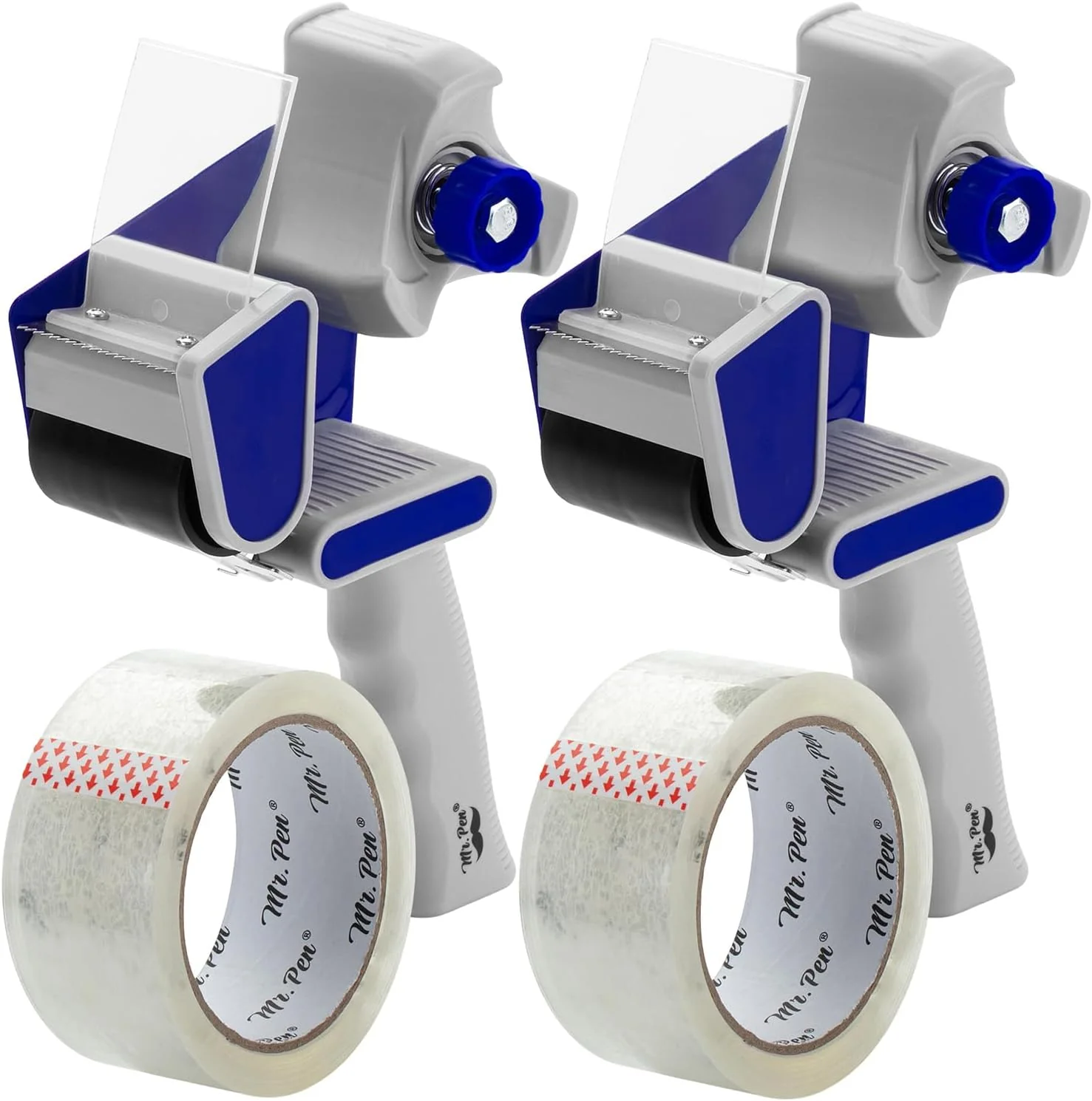 Heavy Duty Packing Tape Dispenser Gun 2-Inch, 2 Pack + 2 Tape Rolls, Black - Image 8
