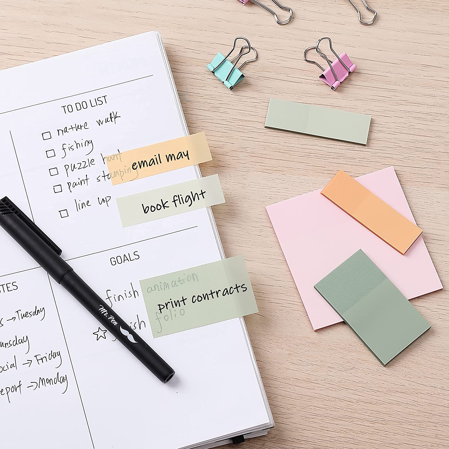 Pastel Transparent Sticky Notes Set, 200 Sheets with Fine-Tip Pen – Clear Bible Notes, Planner Tabs & Book Annotations - Image 8