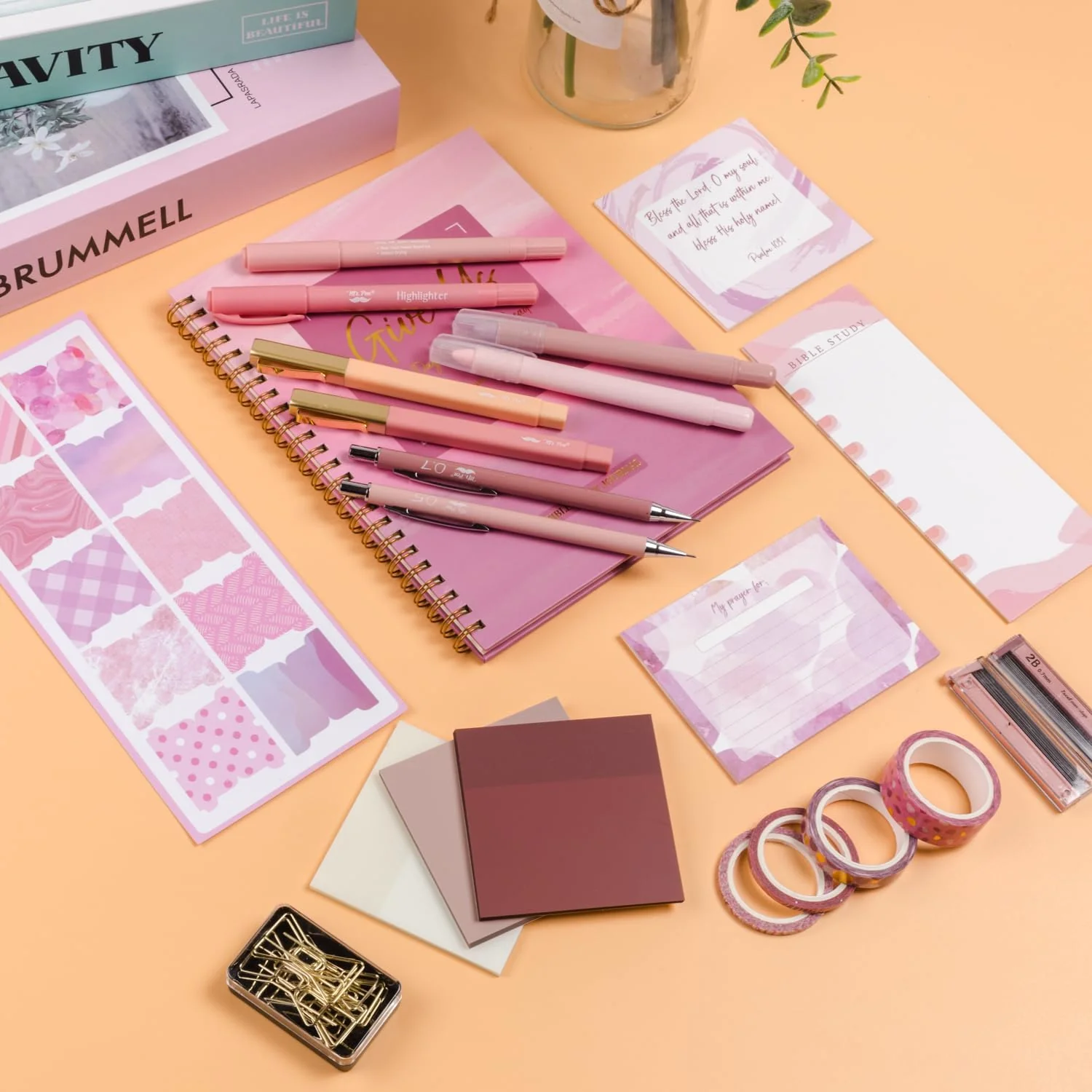 Pink Bible Journaling Kit, Bible Highlighters and Pens No Bleed, Bible Study Kit - Image 9