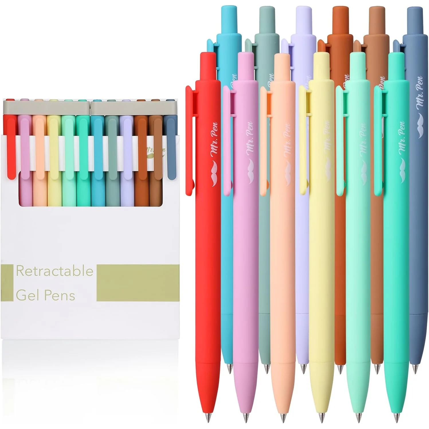 Retractable Gel Pens, 12 Pack, Cute Design, Colored Ink, Quick-Dry, Fine Point 0.7mm - Image 24