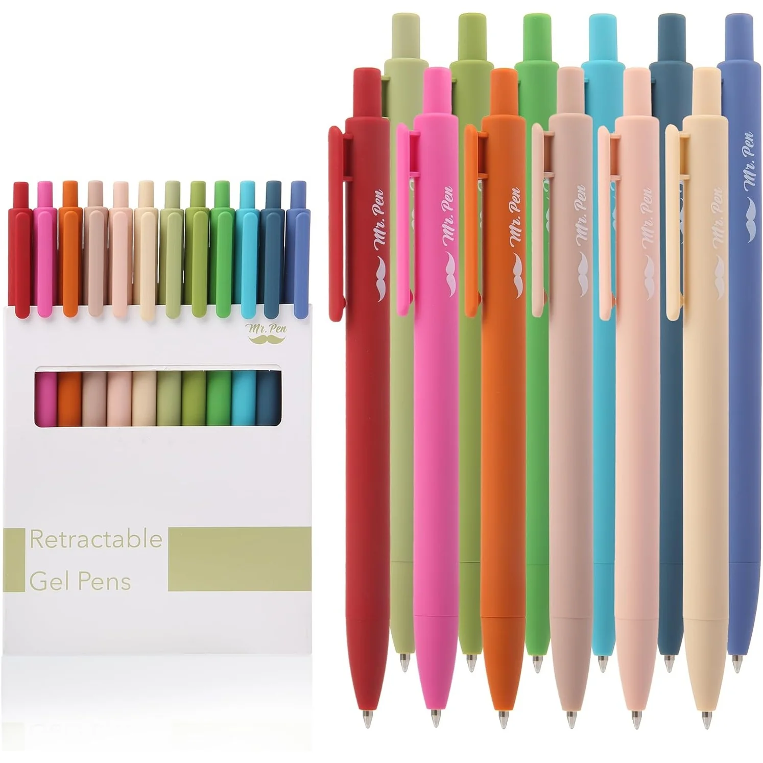 Retractable Gel Pens, 12 Pack, Cute Design, Colored Ink, Quick-Dry, Fine Point 0.7mm - Image 9