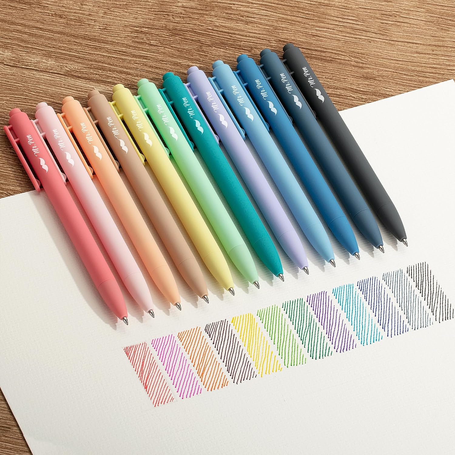 Retractable Gel Pens, 12 Pack, 0.7mm Fine Point, Fast Dry Ink, Assorted Colors - Image 4