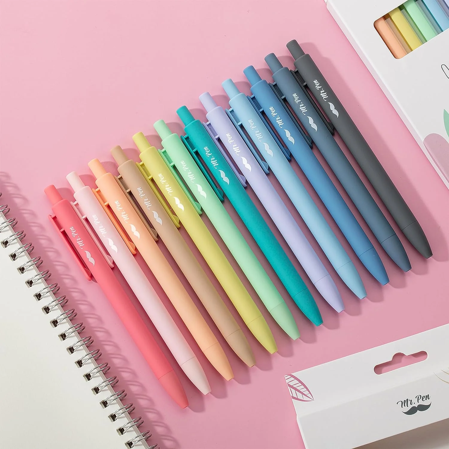 Retractable Gel Pens, 12 Pack, 0.7mm Fine Point, Fast Dry Ink, Assorted Colors - Image 7