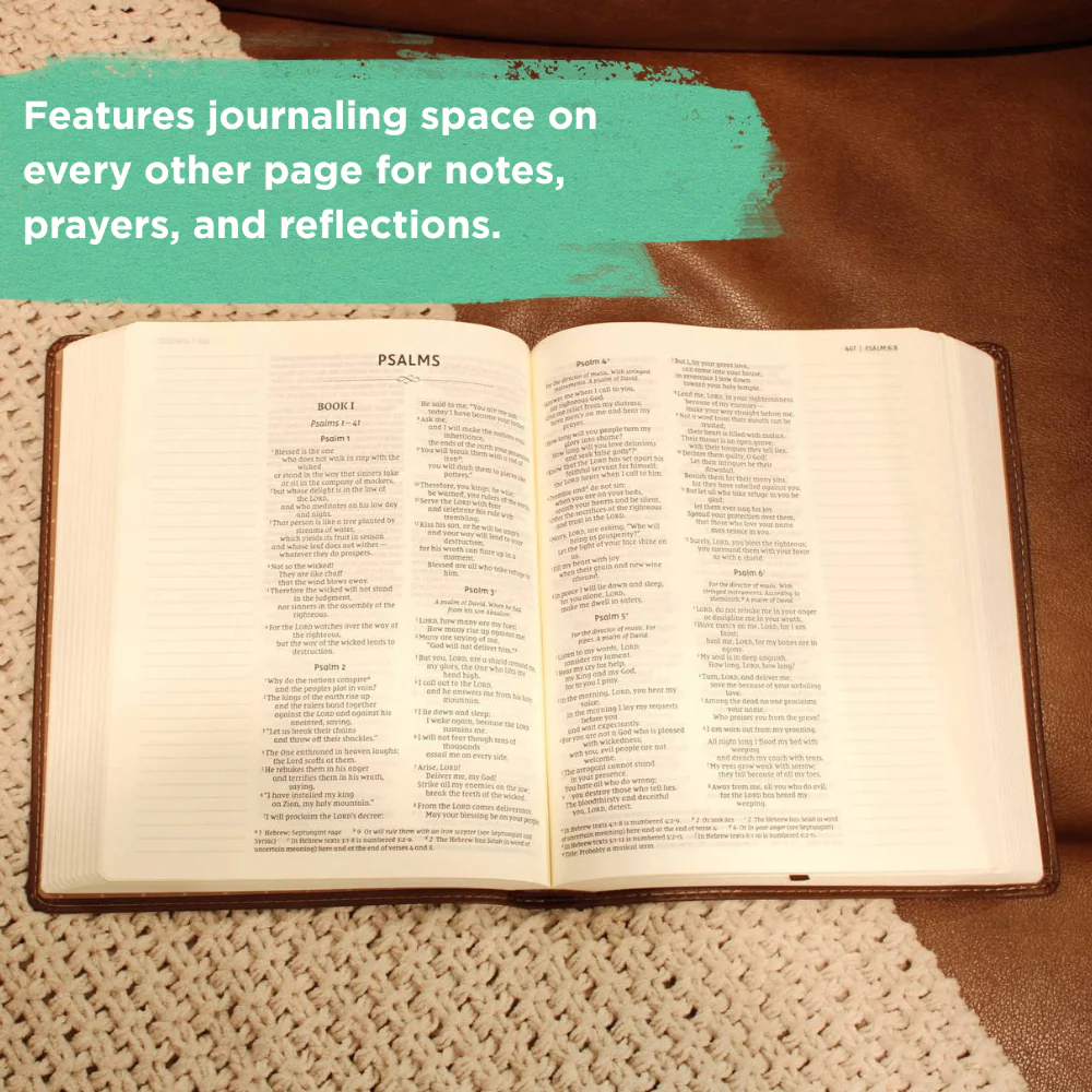 Selah by Mr. Pen NIV Journaling Bible – Laser Engraved, Wide Margin Bible Red Letter, Lay-Flat Design, Satin Ribbon - Image 5