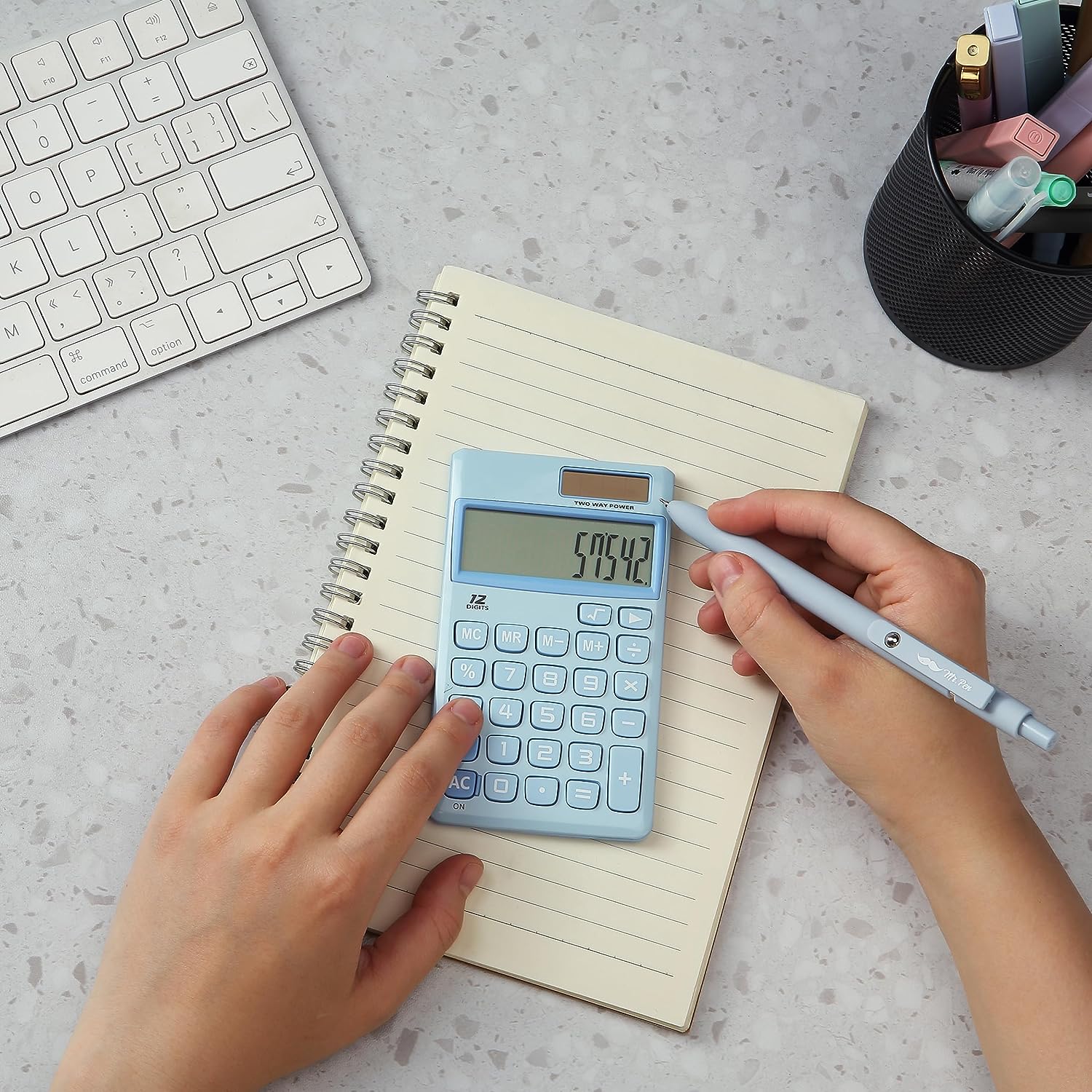 12-Digit Solar Calculator, Light Blue, Standard Function, Handheld - Image 7