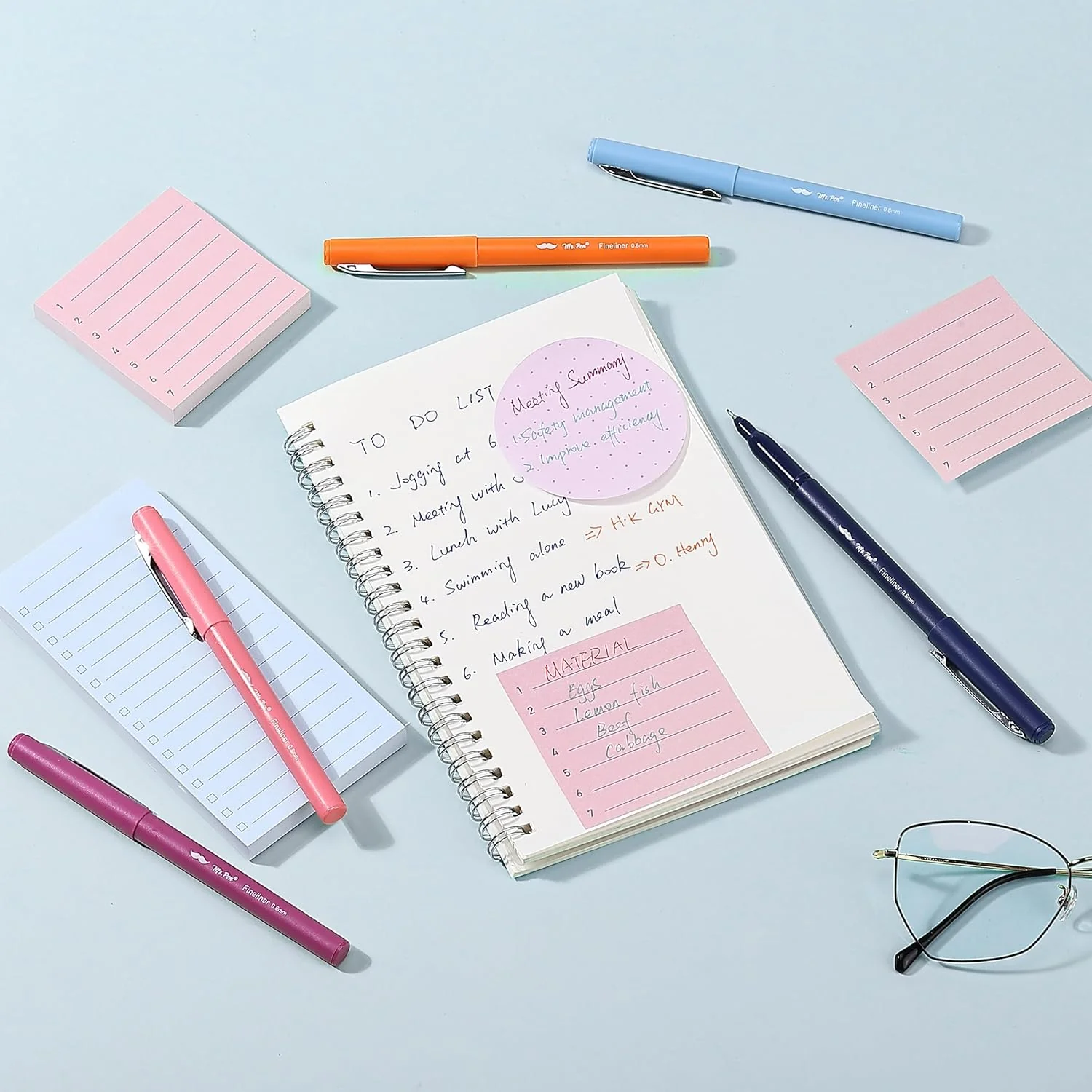 Sticky Notes Gift Box + Felt-Tip Pens, 305 pcs, Pastel Set - Image 6