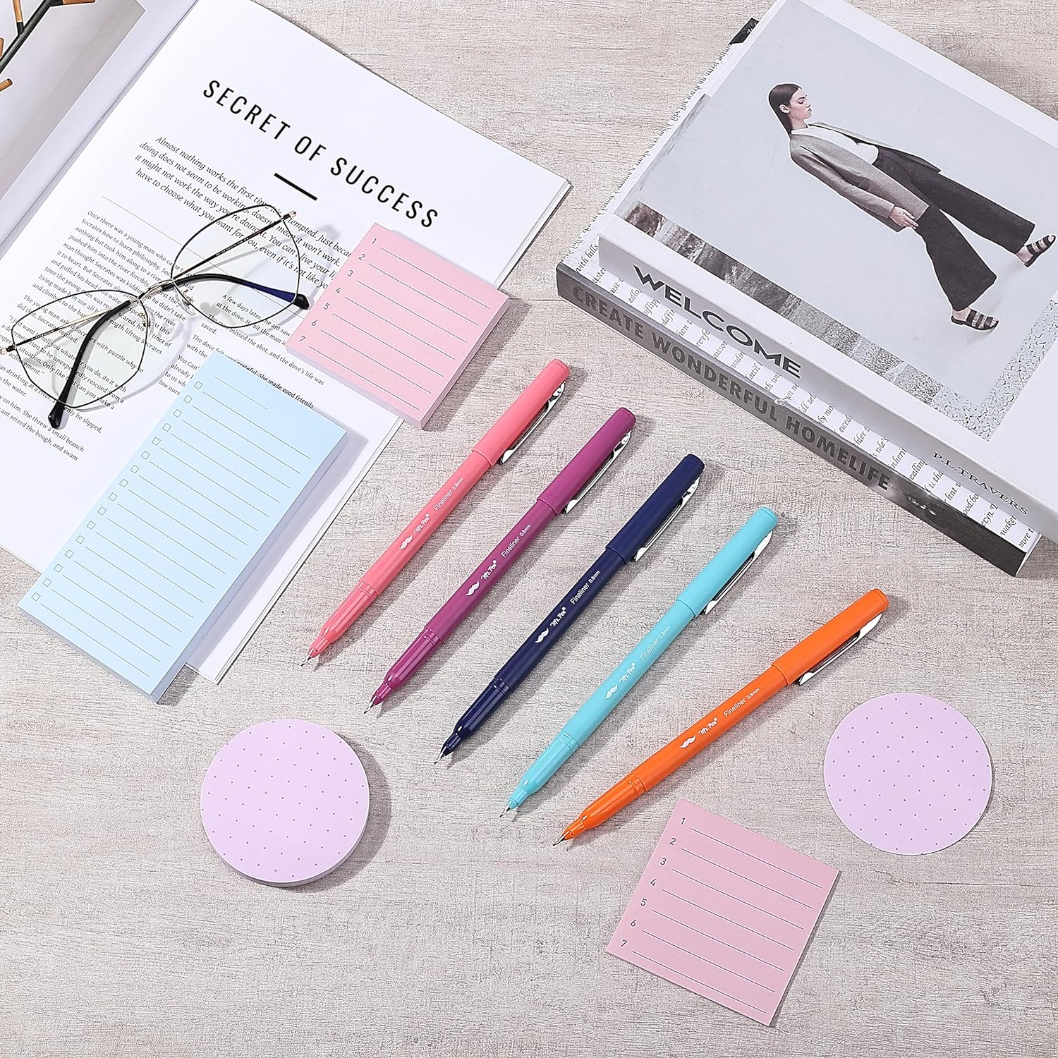 Sticky Notes Gift Box + Felt-Tip Pens, 305 pcs, Pastel Set - Image 8
