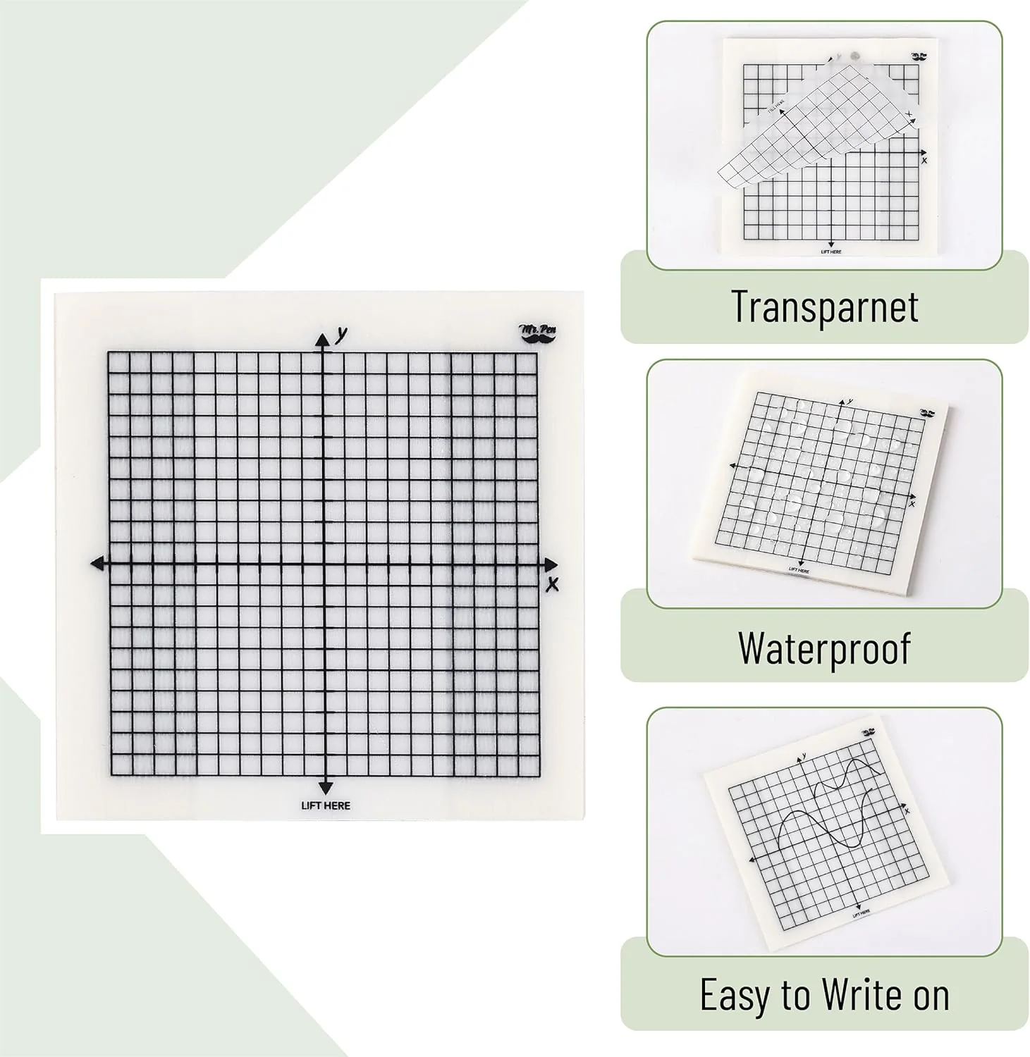 Transparent Graph Paper Sticky Notes, 3x3, 300 Sheets, + Fineliner - Image 3