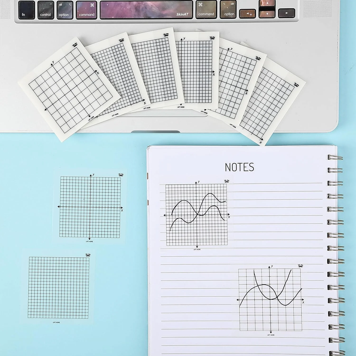 Transparent Graph Paper Sticky Notes, 3x3, 300 Sheets, + Fineliner - Image 5