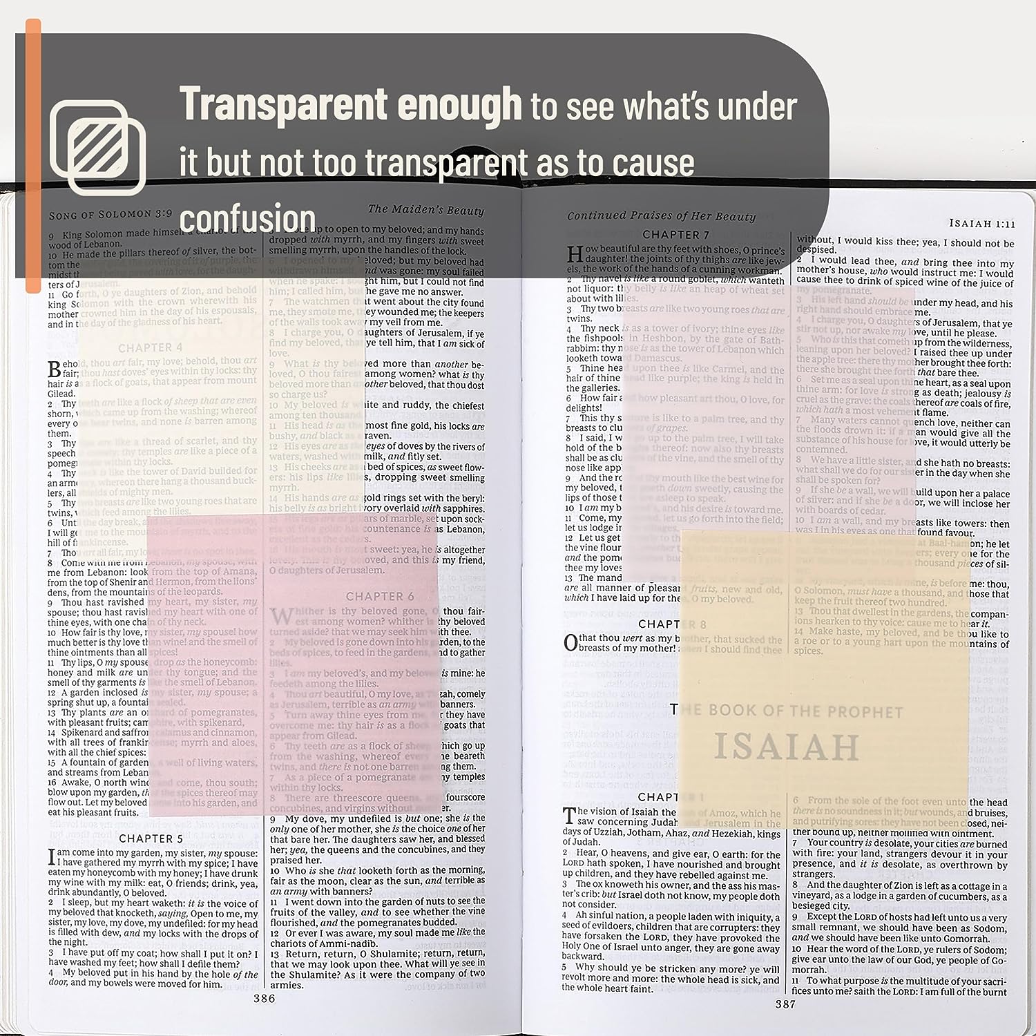 Transparent Sticky Notes 3"x3", 200 Sheets, Pastel Colors, 4 Pads with Quick-Dry Pen - Image 3